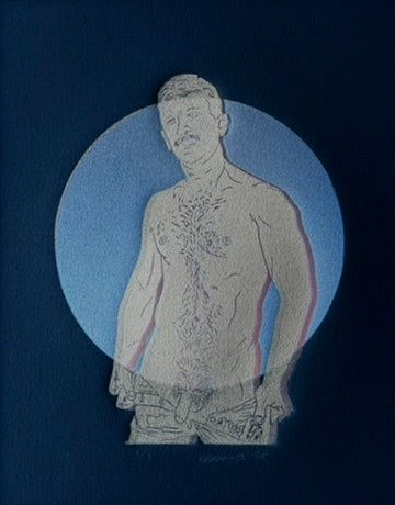 Golden Daddy. Cobalt Blue Ombre. 8x10 Art in 11x14 Mat.