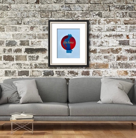 “Yes Homo” Cowboy. Red Circle. 11x15 Art.