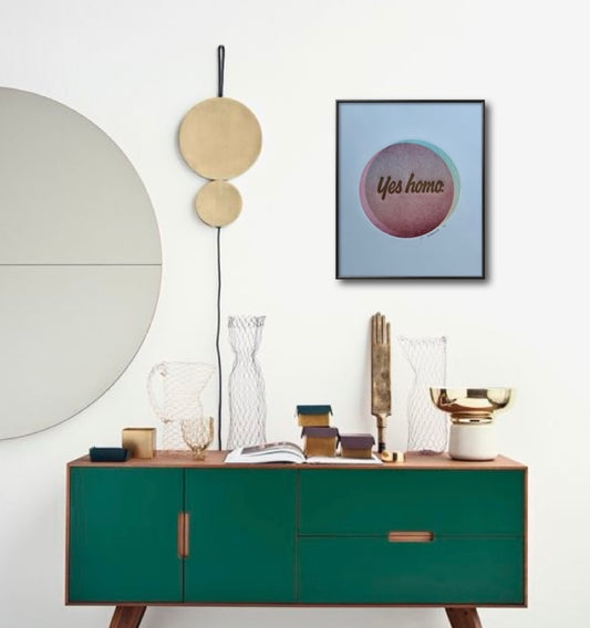 “Yes Homo.” Interlocking Circles. 11x15 Art.