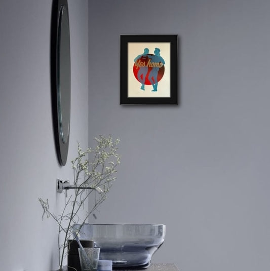 “Yes Homo” Couple. 8x10 Art in 11x14 Mat.