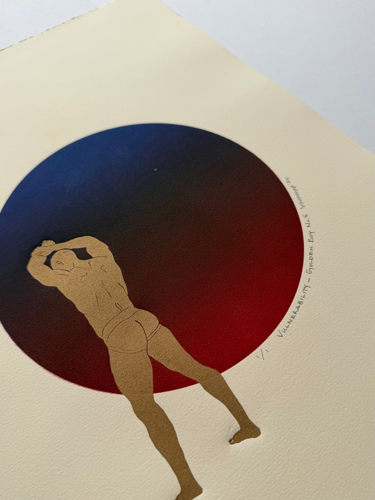 "Vulnerability - Golden Boy No. 5". 11x15 Art. Unmatted.