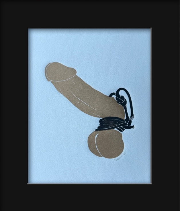 Golden & Bound. 8x10 Art in 11x14 Mat.