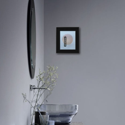 Gold/Teal Castro Sign. Orange/Red Circle. 8x10 Art in 11x14 Mat. (Matted)