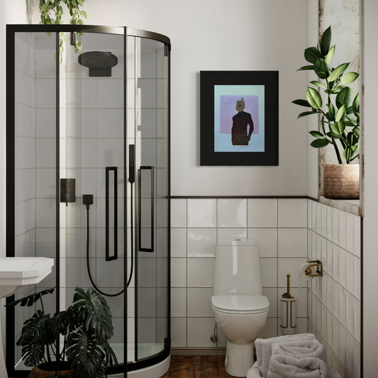 “Pup on Square”. 11x15 Art. Unmatted.