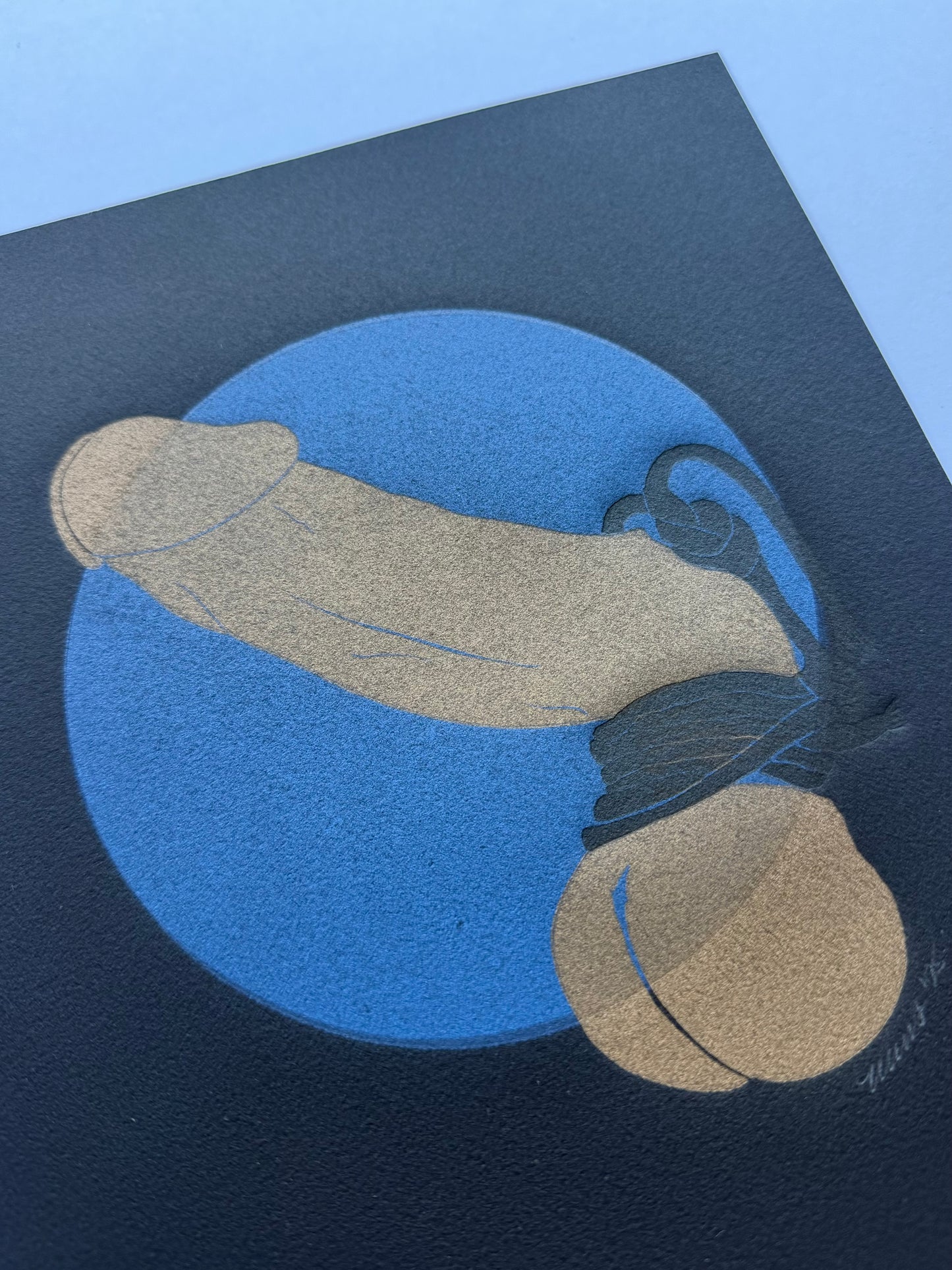 "Golden, Bound & Blue”. 8x10 Art. Unmatted.