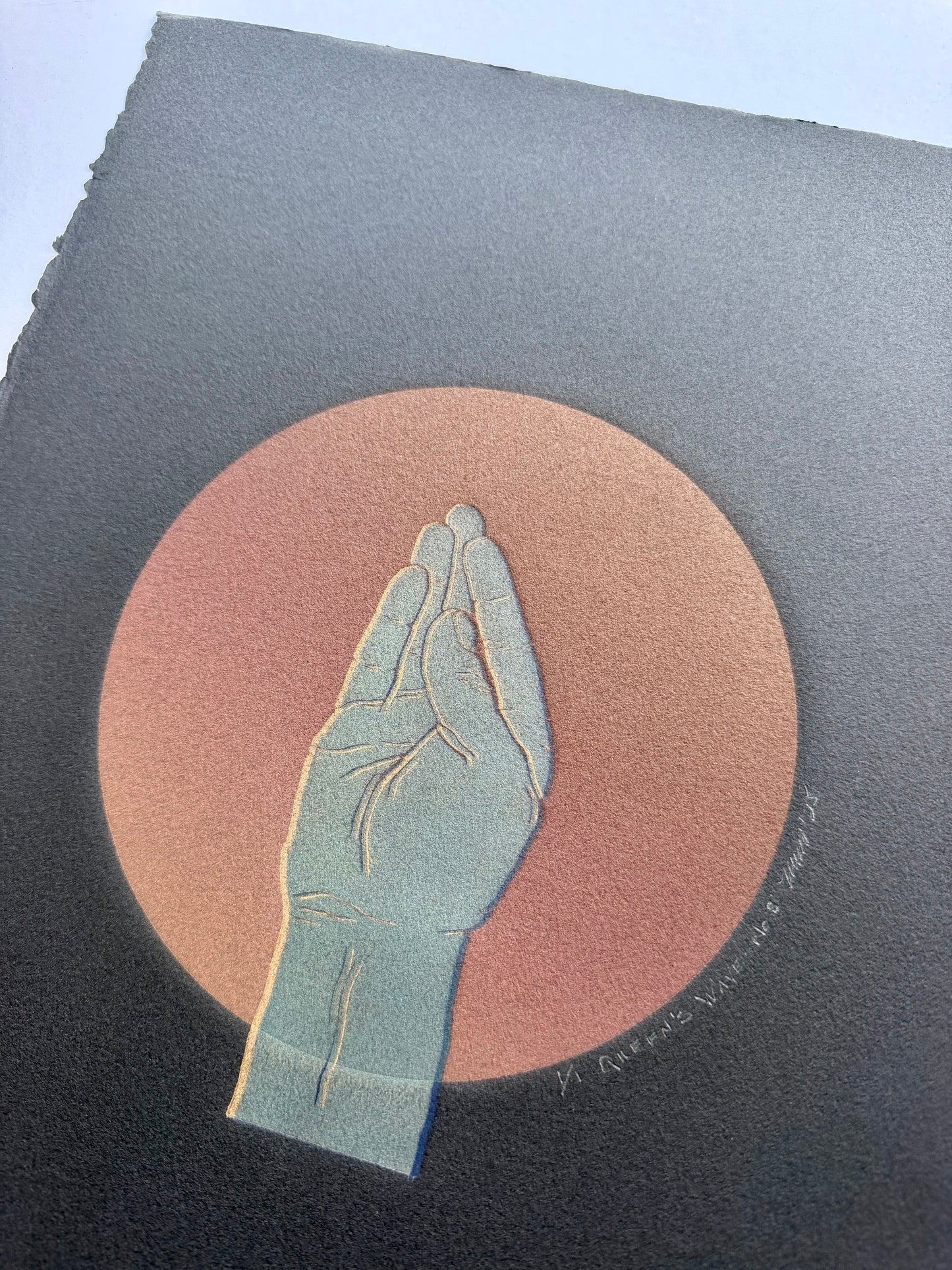 “Queens Wave” on Black Paper. 11x15 Art. Unmatted.
