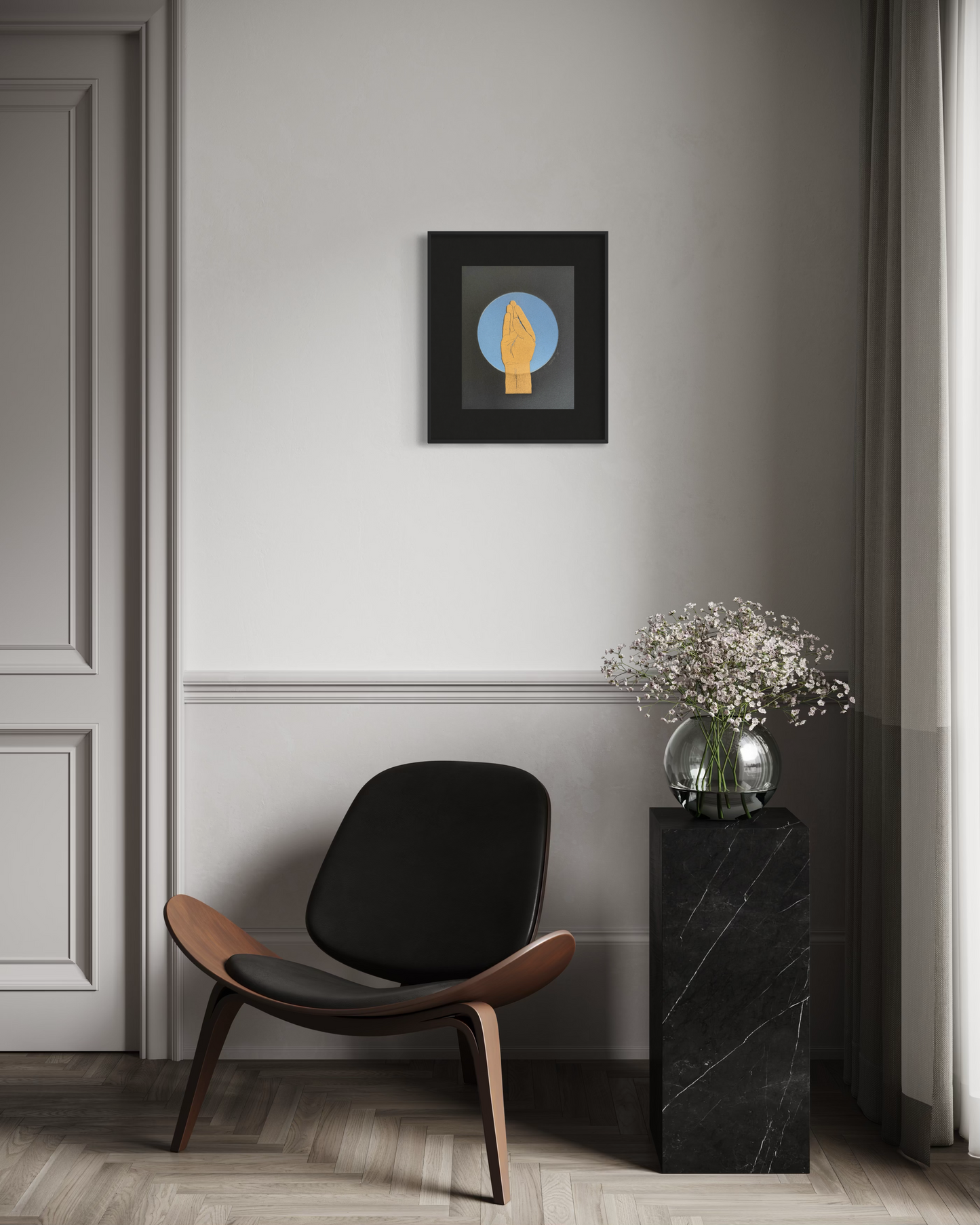 “Chef’s Kiss” with shadow on Black Paper. 8x10 Art. Unmatted.