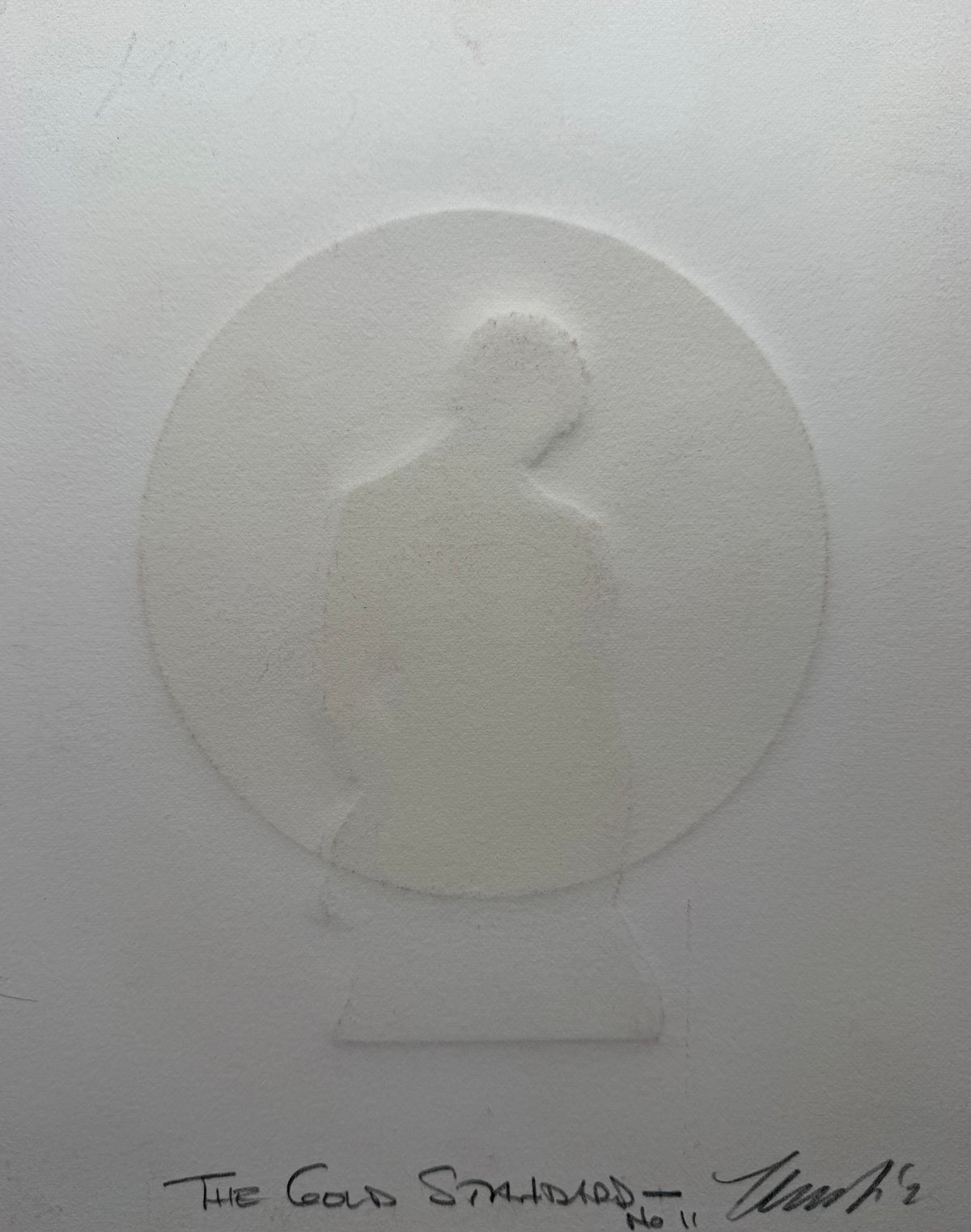 “The Gold Standard - No. 5”. Gold Figure, Black Shadow. Red Ombre Paper. 8x10 Art. Unmatted.