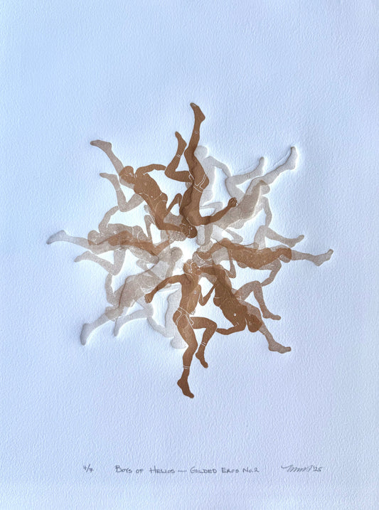 "Boys of Helios: Gilded Eros No. 2". MENdala Collection. 11x15 Art.