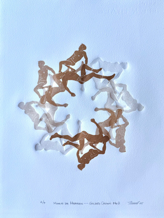"Homos de Hermes: Gilded Crown No. 2". MENdala Collection. 11x15 Art.