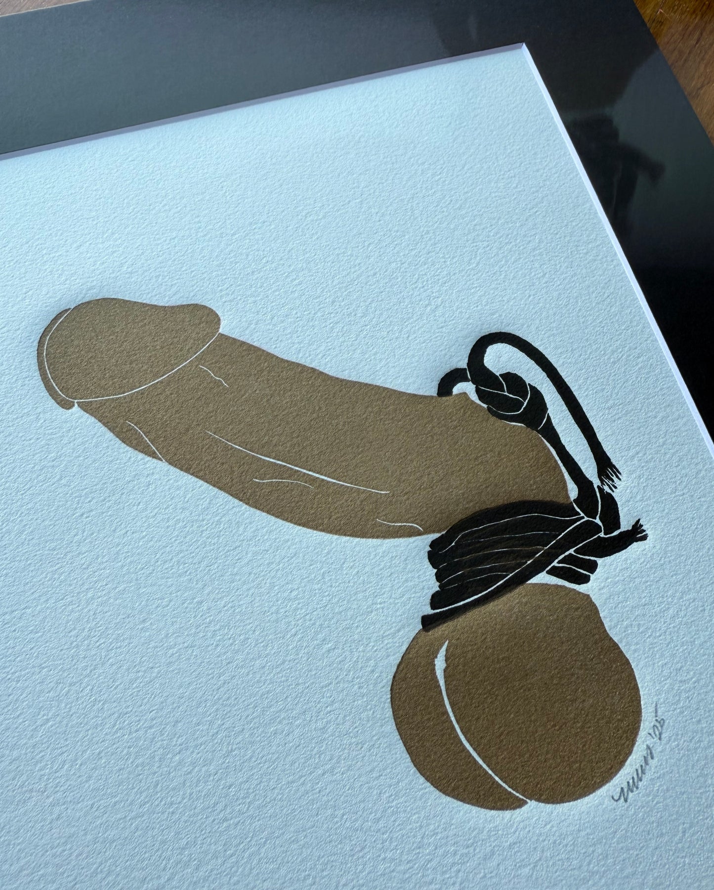 Golden & Bound. 8x10 Art in 11x14 Mat.