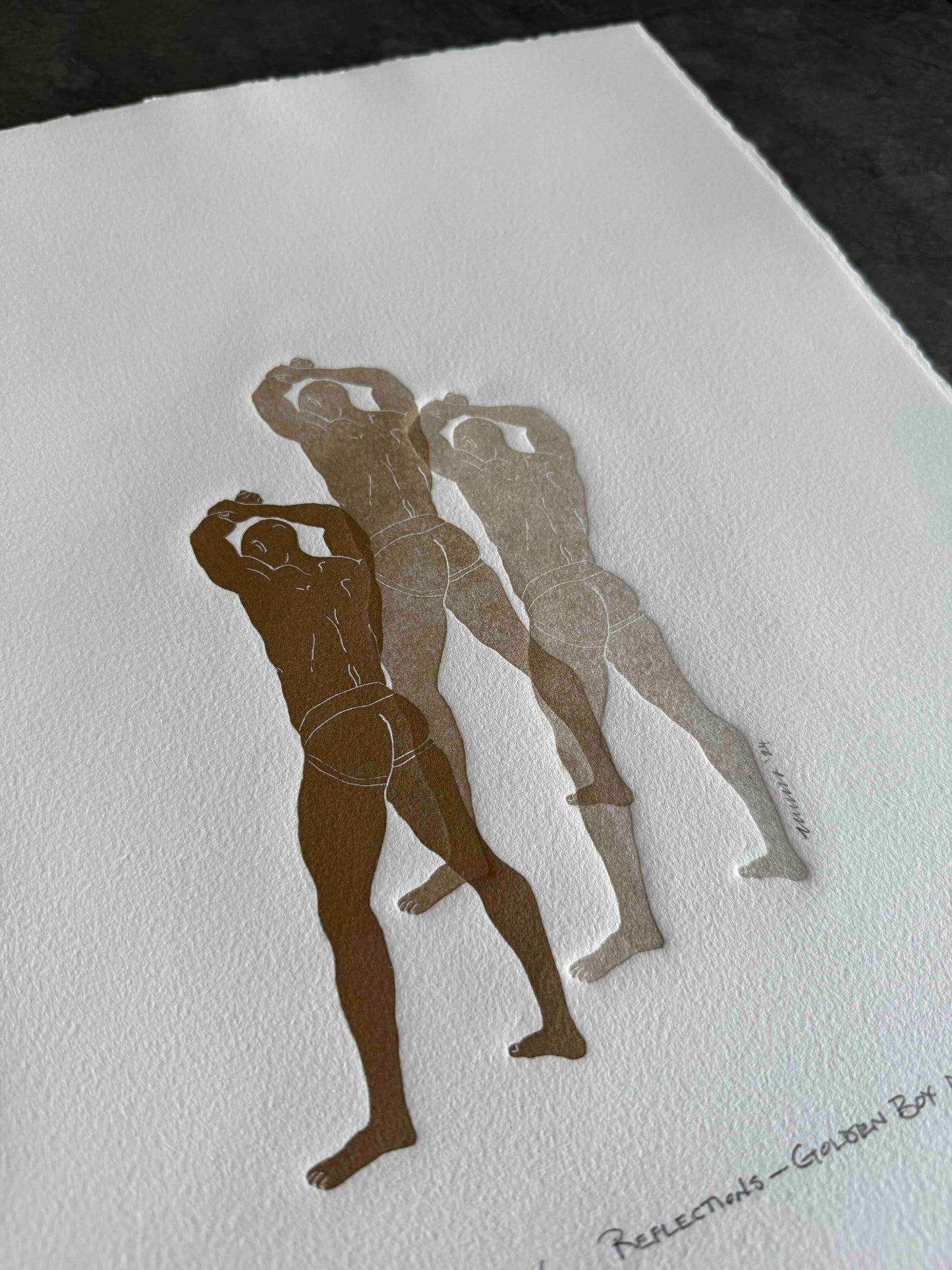 “Reflections - Golden Boy”. 11x15 Art.