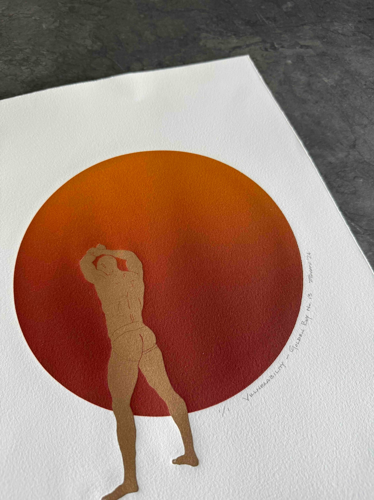 “Vulnerability - Golden Boy No. 13”. 11x15 Art.