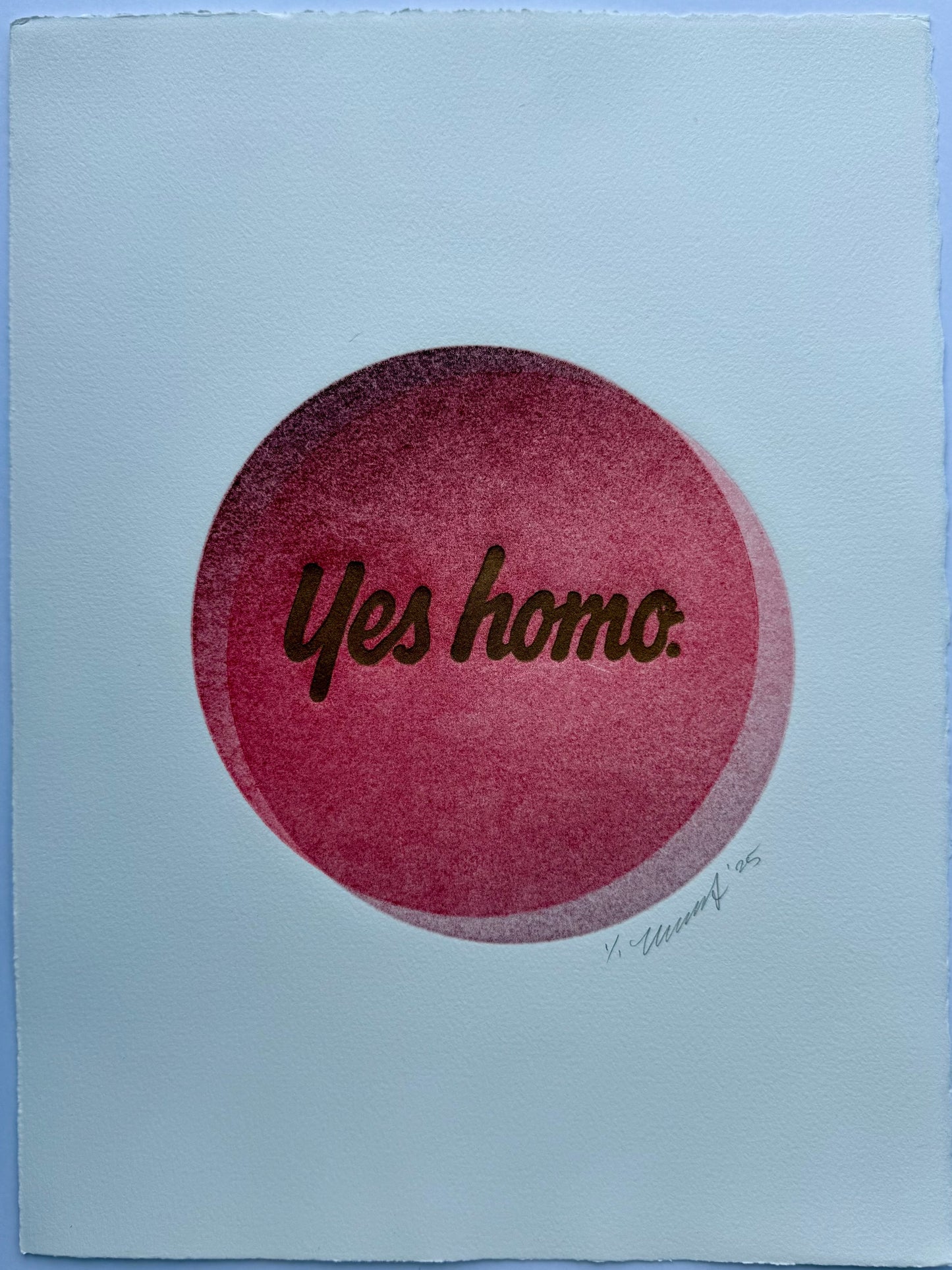 “Yes Homo.” Interlocking Circles. 11x15 Art.