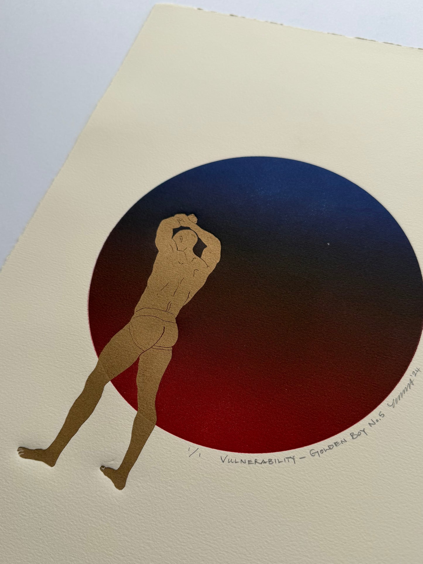 "Vulnerability - Golden Boy No. 5". 11x15 Art. Unmatted.