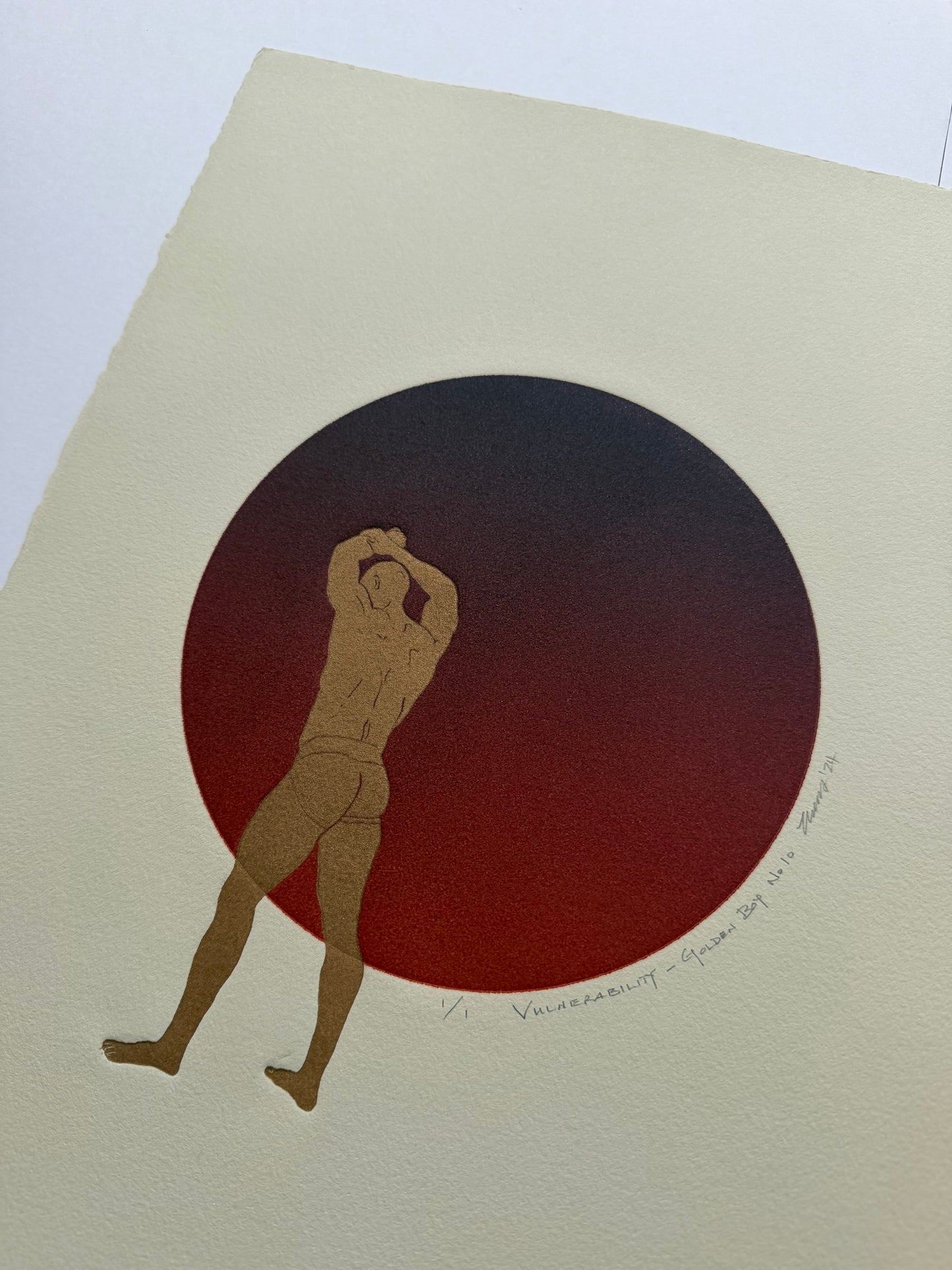“Vulnerability - Golden Boy No. 10”. 11x15 Art. Unmatted.