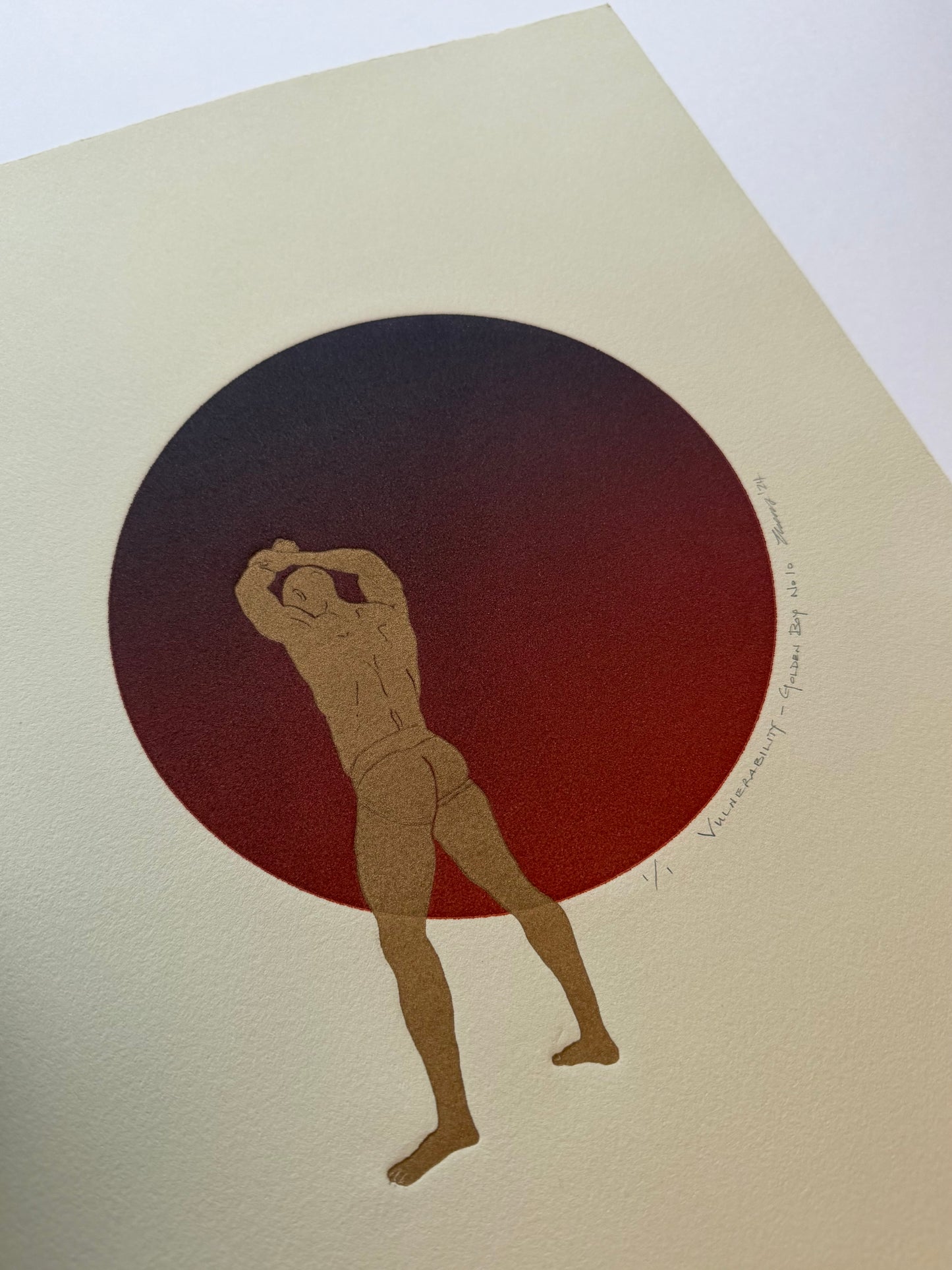 “Vulnerability - Golden Boy No. 10”. 11x15 Art. Unmatted.
