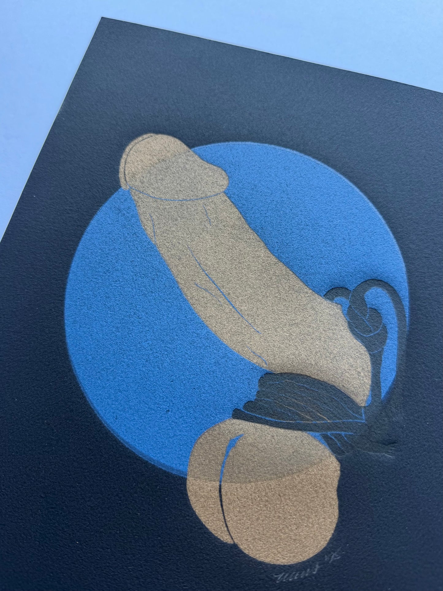 "Golden, Bound & Blue”. 8x10 Art. Unmatted.