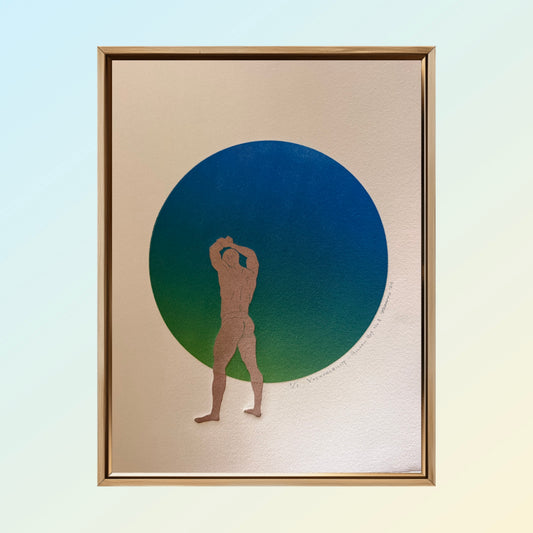 “Vulnerability - Golden Boy No. 8” on Tan Paper. 11x15 Art. Unmatted.