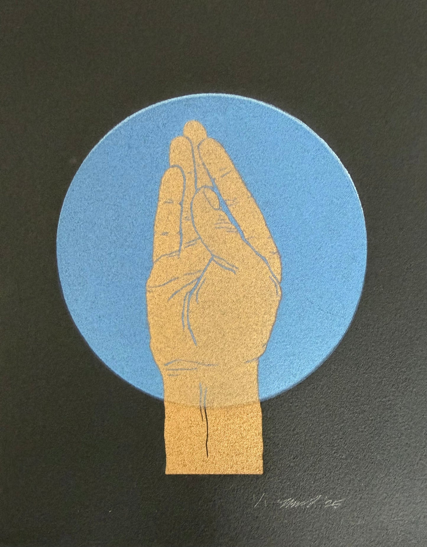 “Chef’s Kiss” on Black Paper. 8x10 Art. Unmatted.