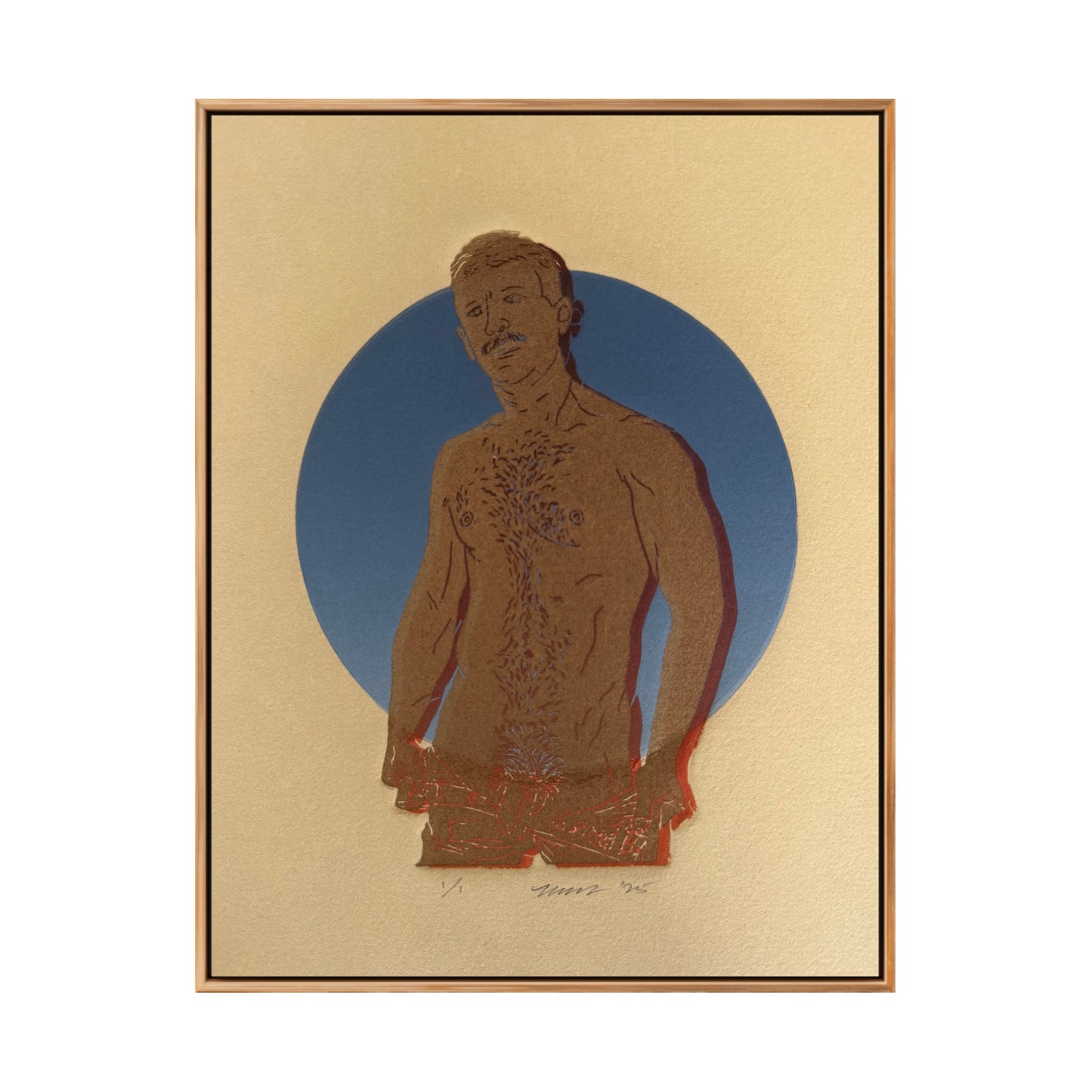 “Golden Daddy” on Tan Paper. 8x10 Art. Unmatted.