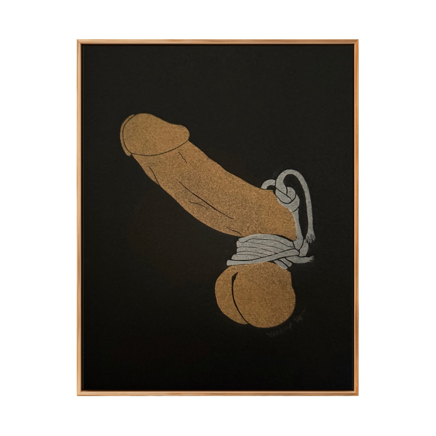 Golden &amp; Bound - Silver Tassels” on Black Paper. 8x10 Art. Unmatted.