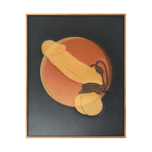 "Golden & Bound". Overlapping Circles. Black Paper. 8x10 Art. Unmatted.