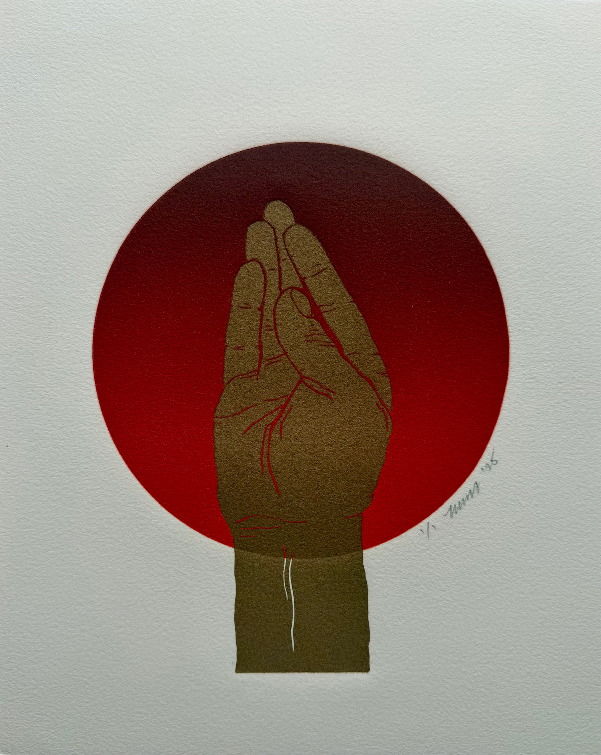 “Chef’s Kiss”. Gold Fist. 8x10 Art. Unmatted.