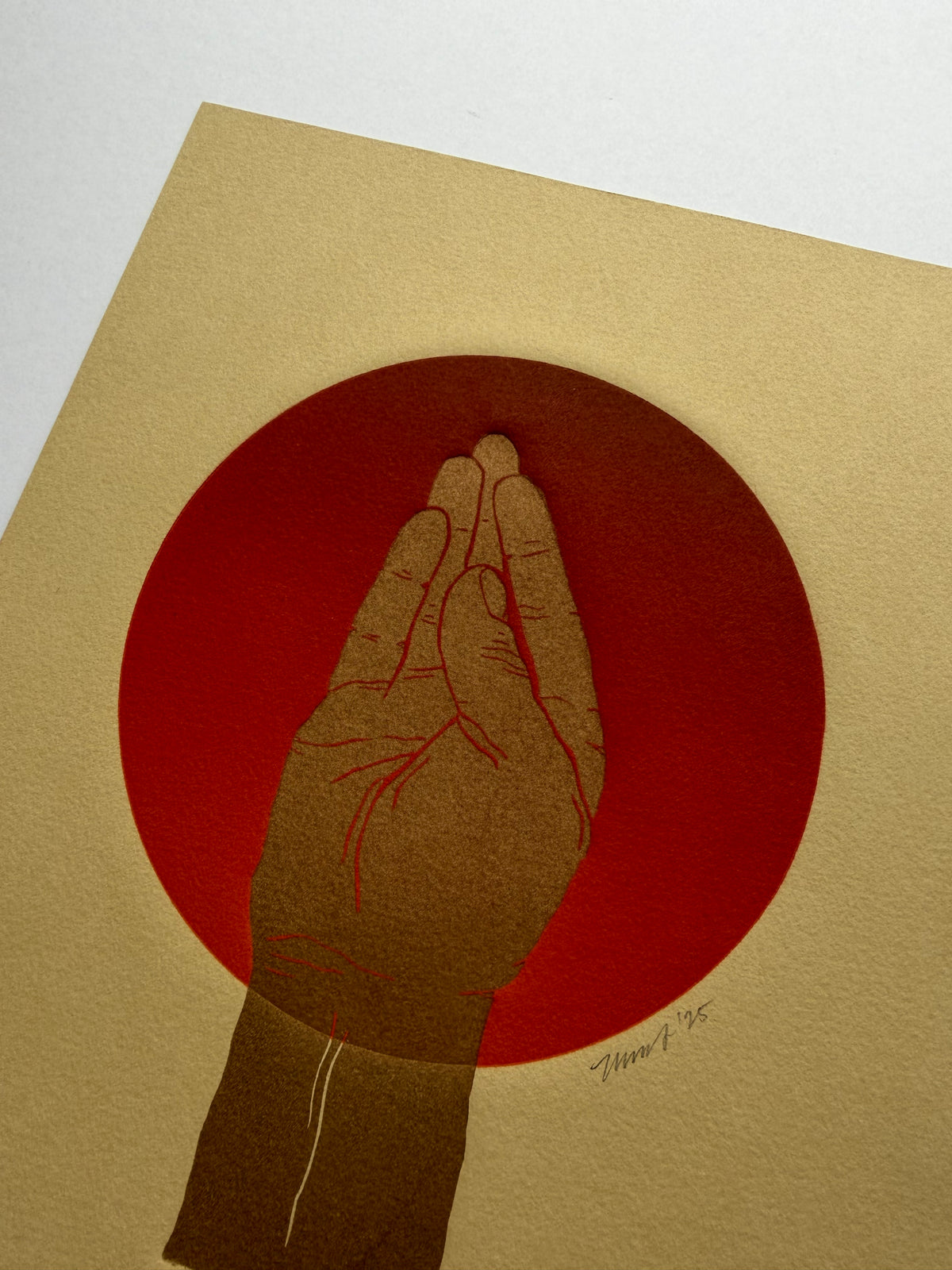 “Chef’s Kiss” on Tan Paper. 8x10 Art. Unmatted.