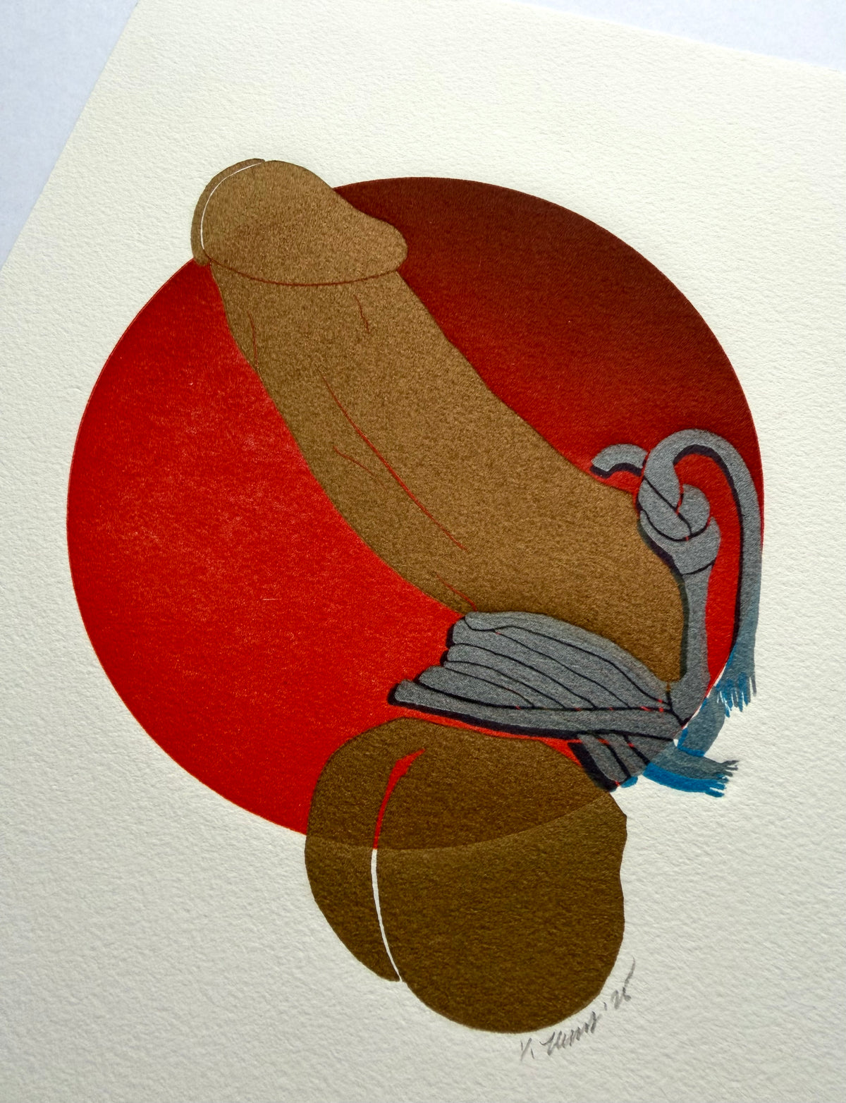 “Golden & Bound: Blue & Silver Tassels”. 8x10 Art. Unmatted. One-of-a-Kind.