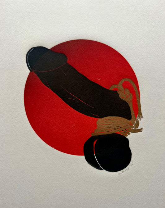 “Golden & Bound - Gold Tassels”. Tan Paper. 8x10 Art. Unmatted.