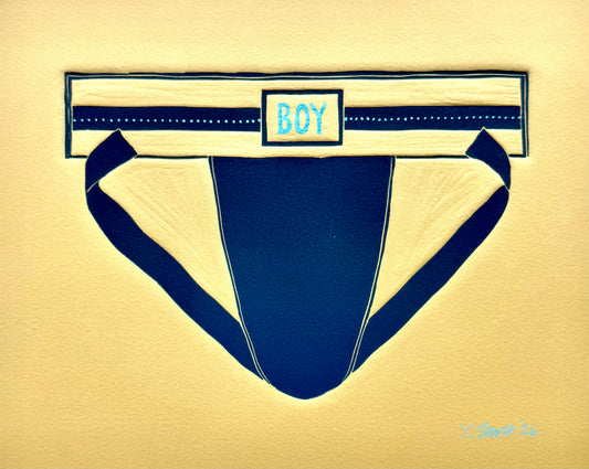 “Boy” Jock in Blue. Tan Paper. 8x10 Art. Unmatted.