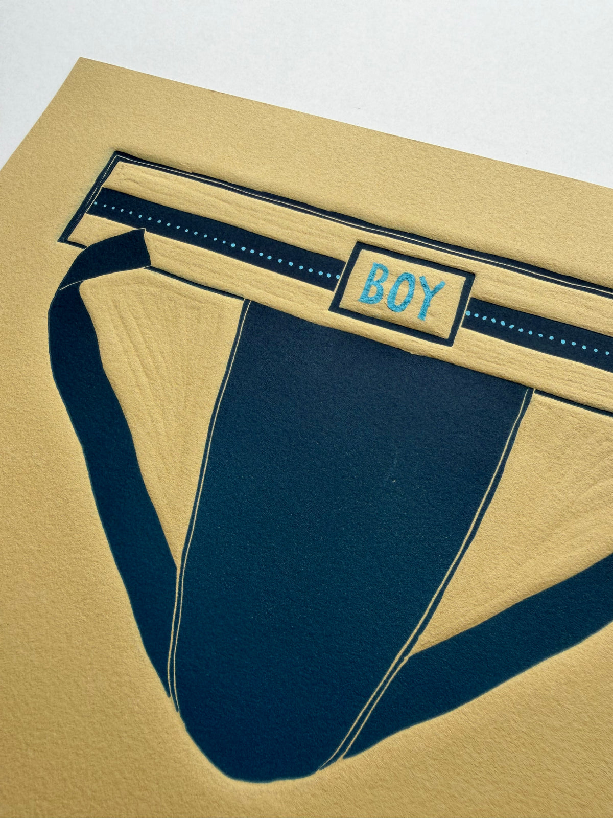 “Boy” Jock in Blue. Tan Paper. 8x10 Art. Unmatted.