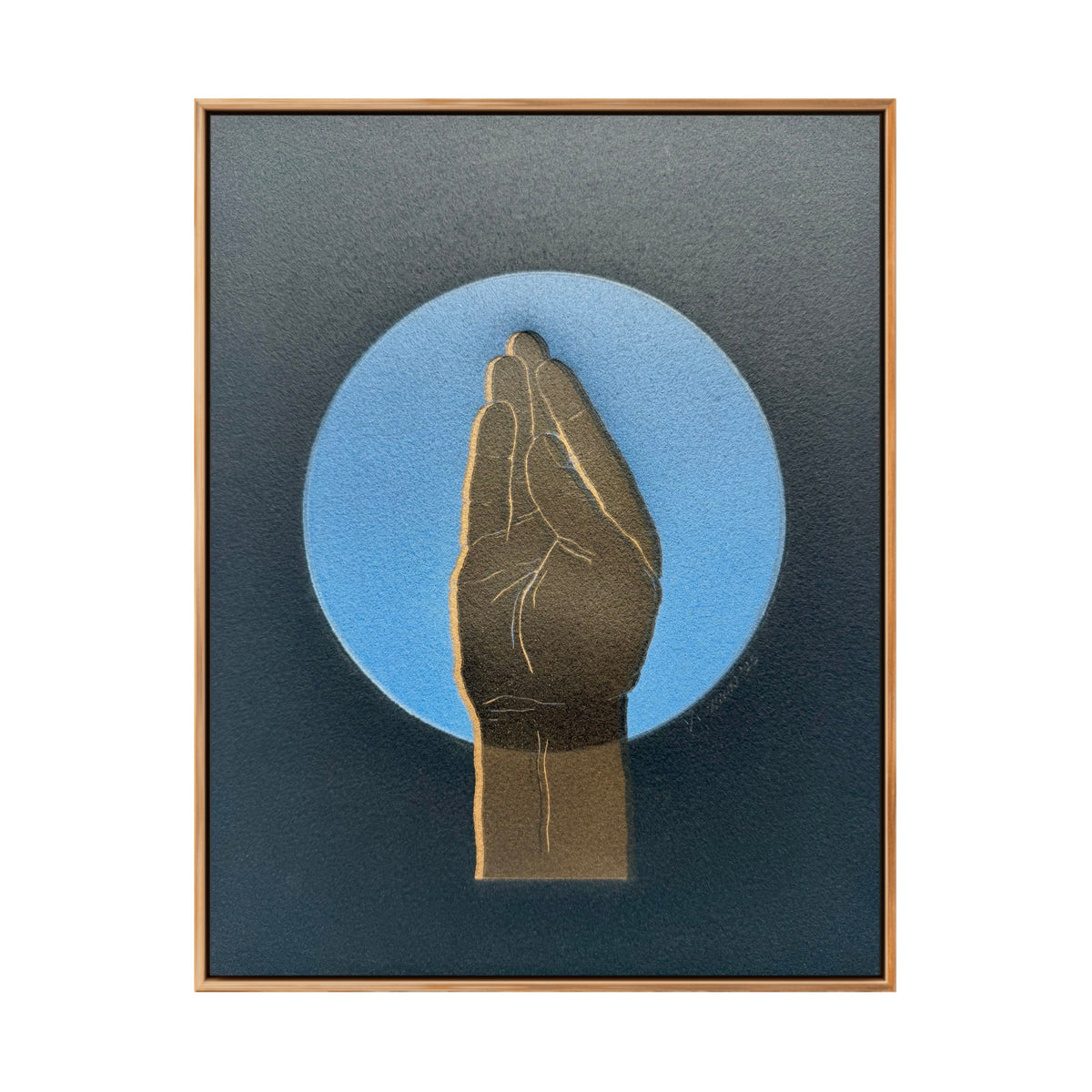 “Chef’s Kiss”. Black Fist, Gold Shadow. 8x10 Art. Unmatted.