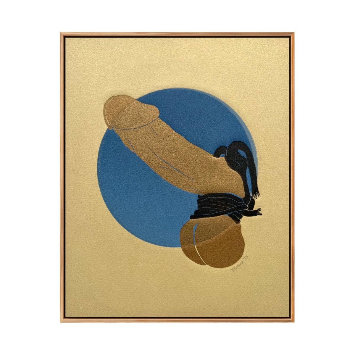 “Golden & Bound - Black Tassels” on Tan Paper. 8x10 Art. Unmatted.