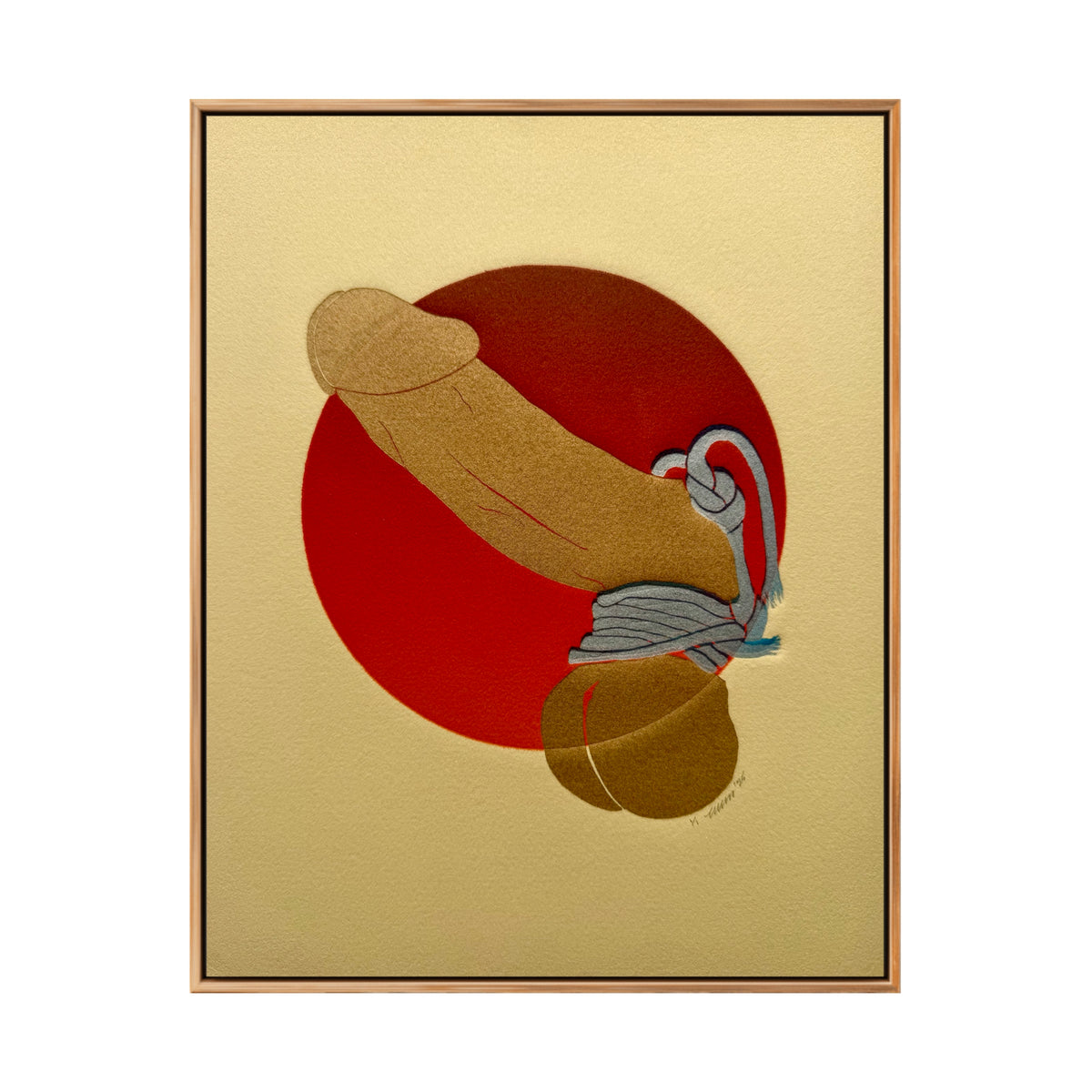 “Golden & Bound: Blue & Silver Tassels”. Tan Paper. 8x10 Art. Unmatted.