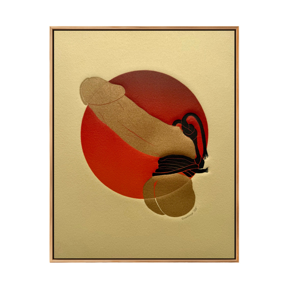 “Golden & Bound - Black Tassels”. Tan Paper. 8x10 Art. Unmatted.