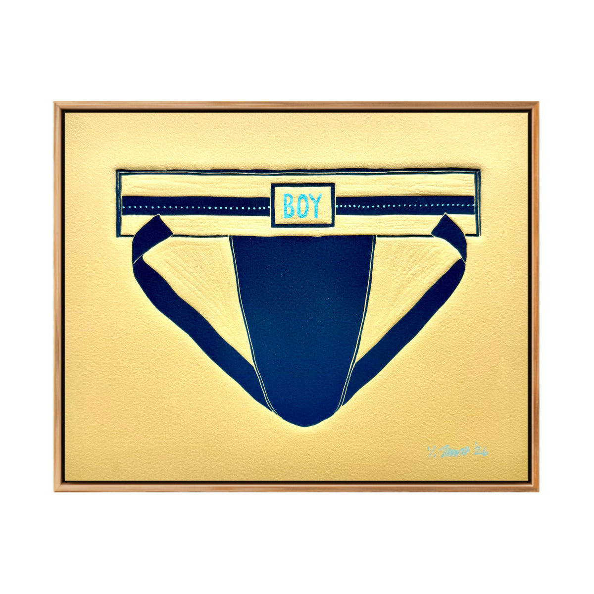 “Boy” Jock in Blue. Tan Paper. 8x10 Art. Unmatted.